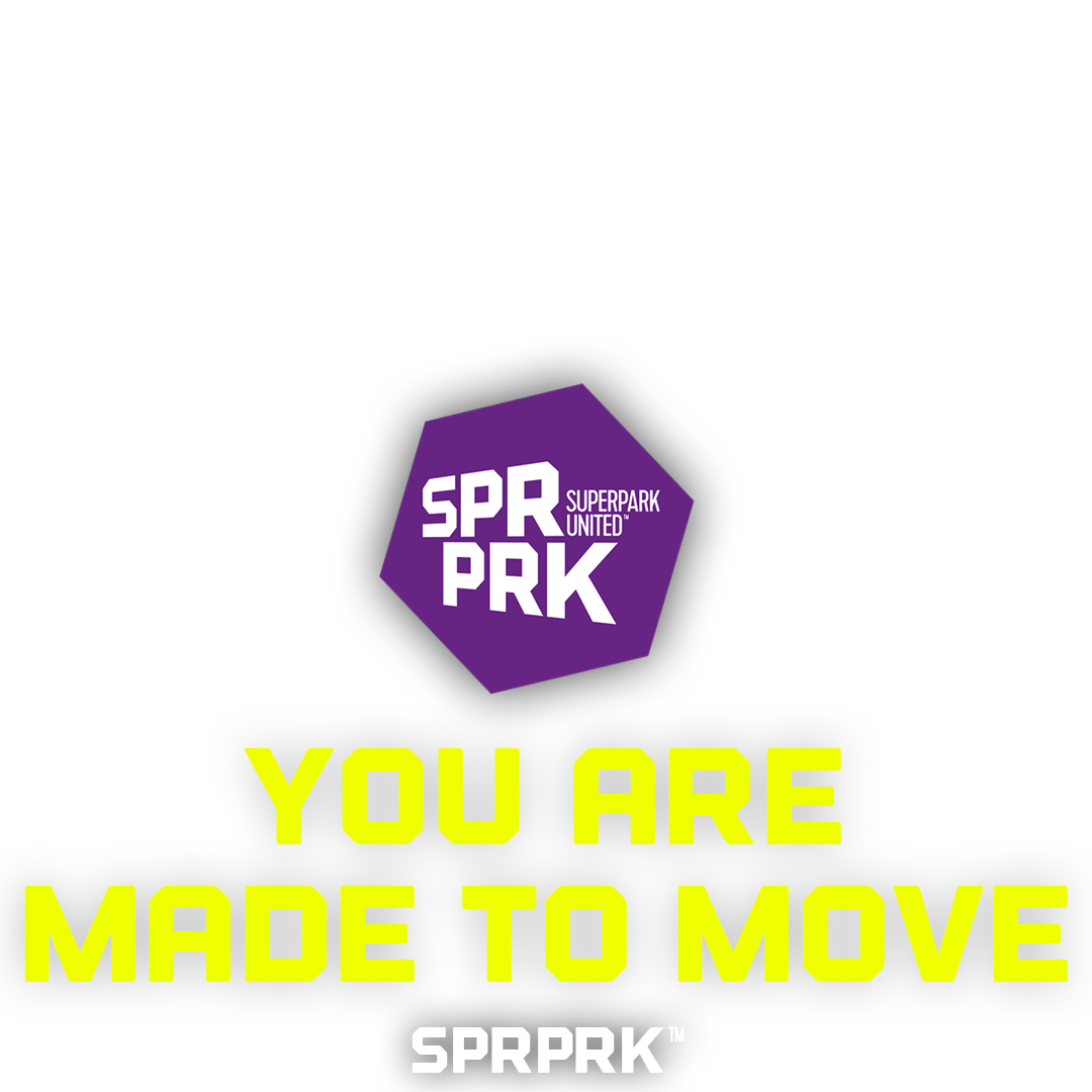 The SuperPark logo with the text You Are Made To Move beneath it
